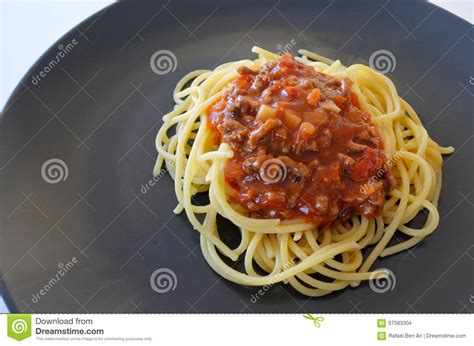 Classic Homemade Spaghetti Bolognese Stock Photo - Image of dish ...