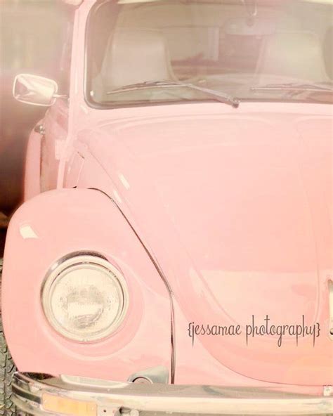 Pink Volkswagen Photography Pink Vintage Car Art Vintage Vw Bug Print Vintage Car Photography