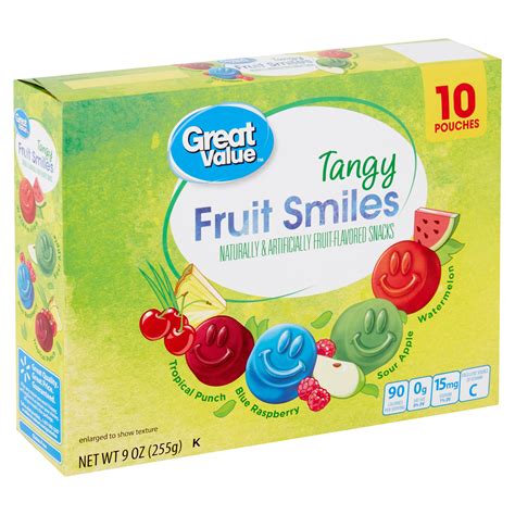 Great Value Tangy Fruit Smiles Snacks 9 Oz