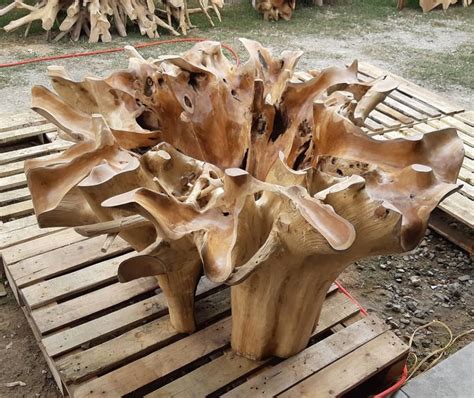 Carving Teak Root Dining Table Furniture Java Indonesia