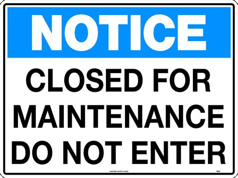 Notice Closed For Maintenance Do Not Enter Notice Uss