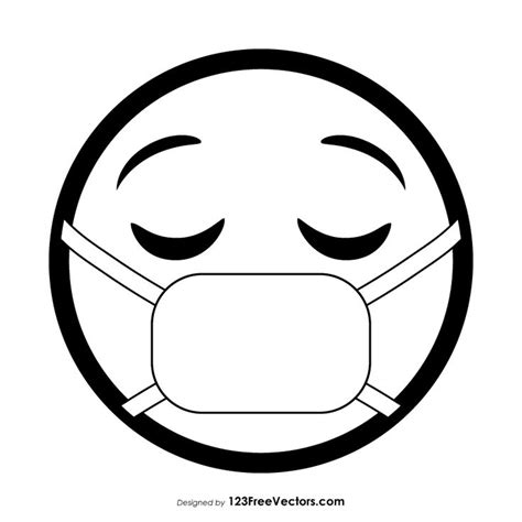 Face With Medical Mask Emoji Outline Emoji Coloring Pages Coloring