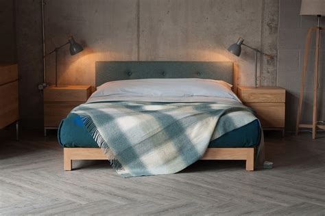 iona  bed pure wool upholstered headboard natural