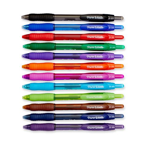 Paper Mate Profile Retractable 14mm Point Ballpoint Pen 12 Colored