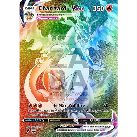 Before the sword & shield: Charizard VMax (Dynamax) Custom Pokemon Card - ZabaTV