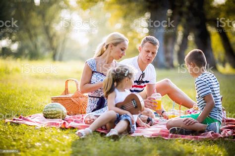 Family Having A Picnic Stock Photo - Download Image Now - iStock