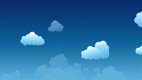 Cartoon Clouds Static And Moving On Blue Sky Motion Graphics Videohive