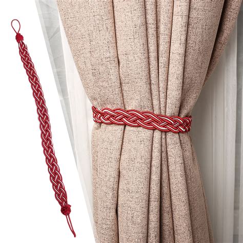 1 Pair Of Braided Tiebacks Tie Back Rope Curtains Holdbacks Curtain And Voile Ebay