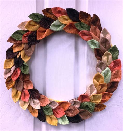 Crochet Wreath Felt Wreath Fabric Wreath Crochet Fall Wreath Crafts