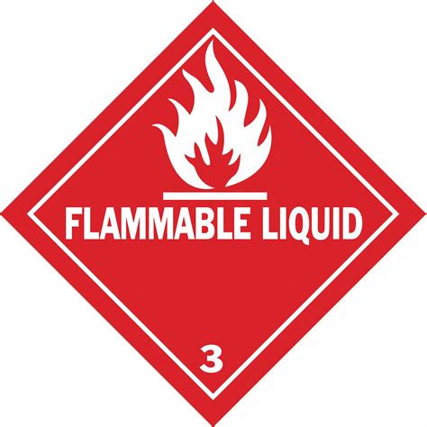 Flammable Liquid In Label Wd Dot Container Label R