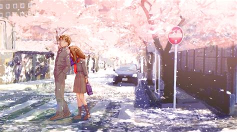 32 Winter Anime Couple Wallpaper Sachi Wallpaper