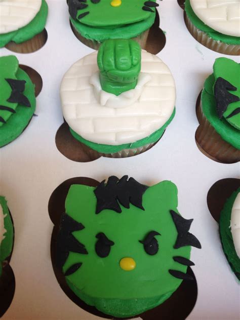 Hulk Hand And Hulk Hello Kitty Cupcakes