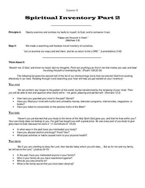 Celebrate Recovery Lesson 2 Worksheet