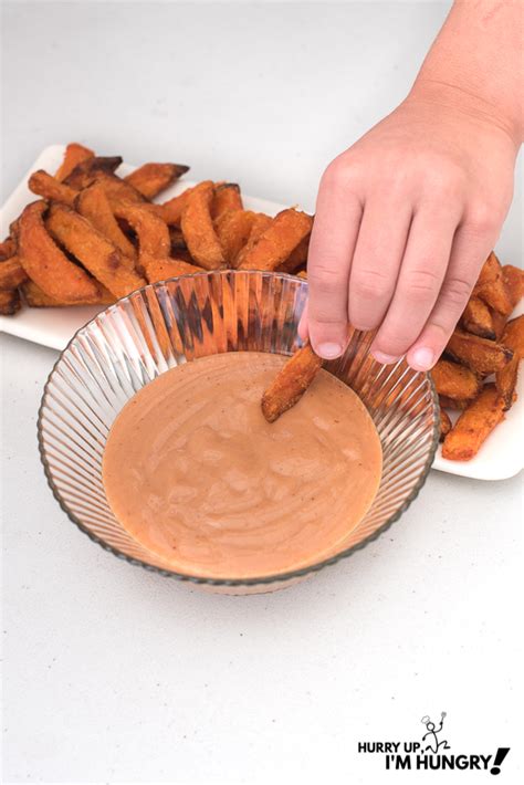 We usually like to have them with ketchup, hot sauce, or sriracha. Maple Mayo Dipping Sauce for Sweet Potato Fries
