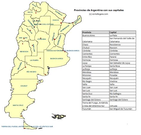 ¿sabrías ubicar en el mapa todas las provincias de argentina ? Mapa de las provincias de Argentina y sus capitales (con ...