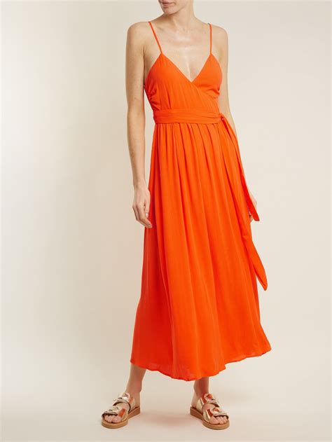 Alma Crepon Wrap Dress Mara Hoffman MATCHESFASHION COM Halter Dress Wrap Dress Sleeveless
