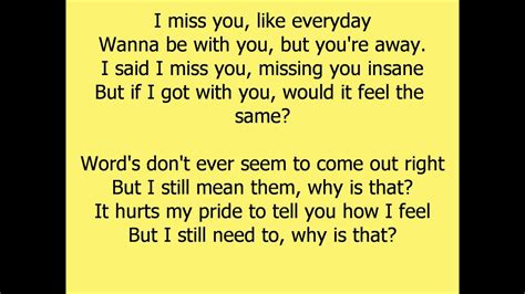 You give no one else can give it to me i miss you like crazy. Beyonce- I Miss You lyrics - YouTube