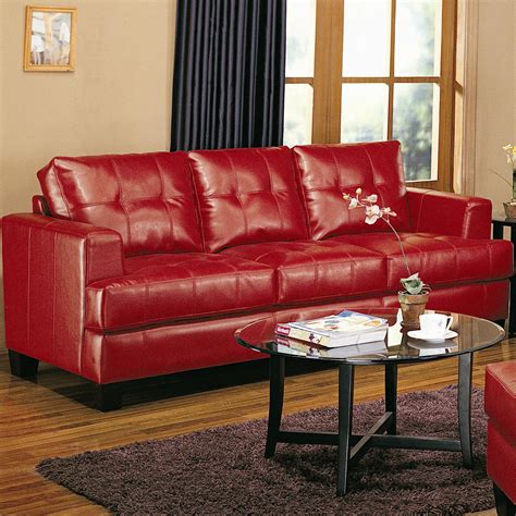 Adorable Red Leather Sofa Collection Housebeauty