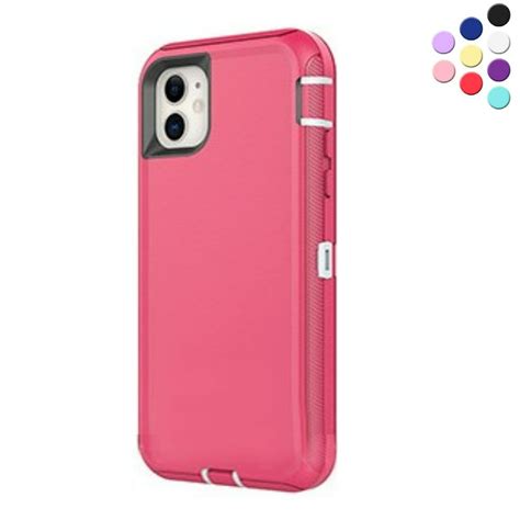Iphone 12 Mini Heavy Duty Defender Case Pink 3 Layer Shock Absorbent