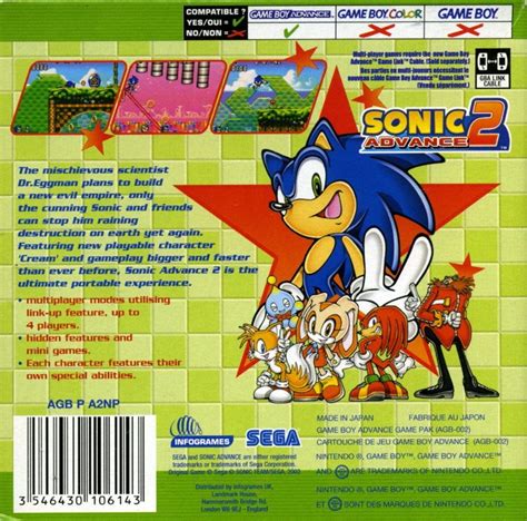 Sonic Advance 2 2002 Box Cover Art Mobygames