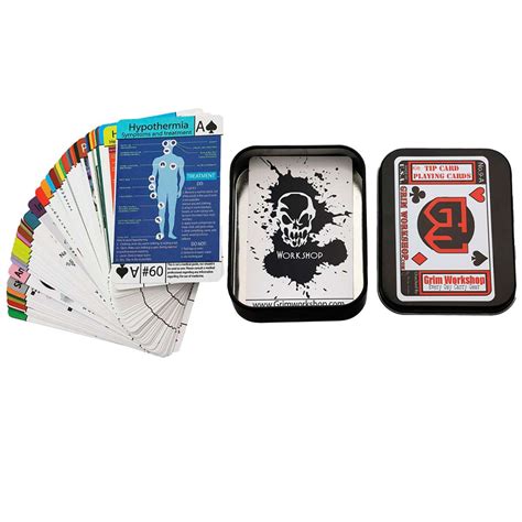 Grim Workshop Waterproof Survival Playing Cards Deck And Tip Card Set