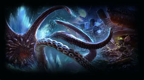 Download Kraken Mystic Creature Giant Octopus Ship