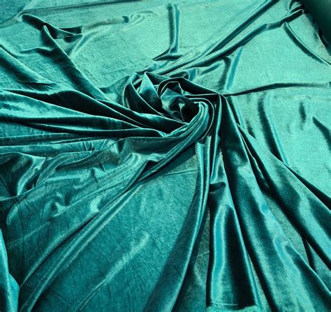 Strech Velvet 60 Wide Beautiful Bottle Green Color Fabric Sold By The Yard