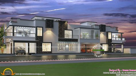 Free floor plan and elevation of row house (villa type a, villa type b, villa type c) by dream gallery of kerala home design, floor plans, elevations, interiors designs and other house related. Row house design and plans - Kerala home design and floor ...