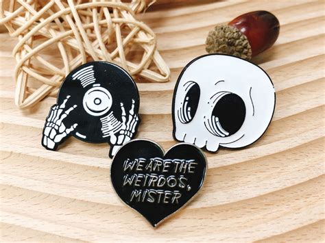 Halloween Gothic Enamel Pin Skeleton Lapel Pin Brooch Funny Etsy