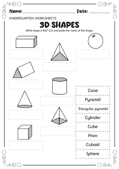 14 3d Shapes Worksheets Printables Kindergarten Free Pdf At