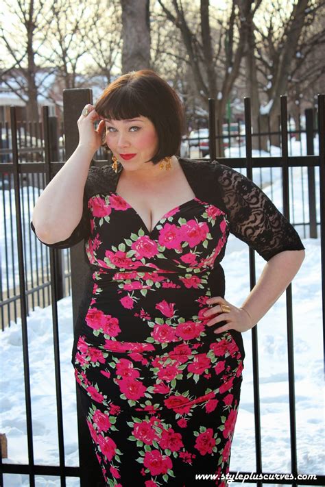 Plus Size Floral And Lace Dress From Kiyonna Is Vava Voom Style Plus Curves