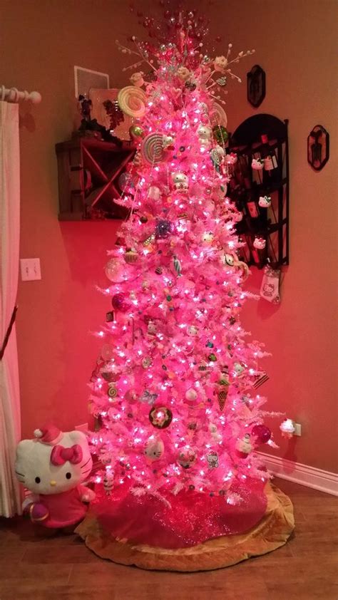 It features hello kitty and a cute christmas tree. 15 Eye-Catchy Pink Christmas Trees To Try - Shelterness