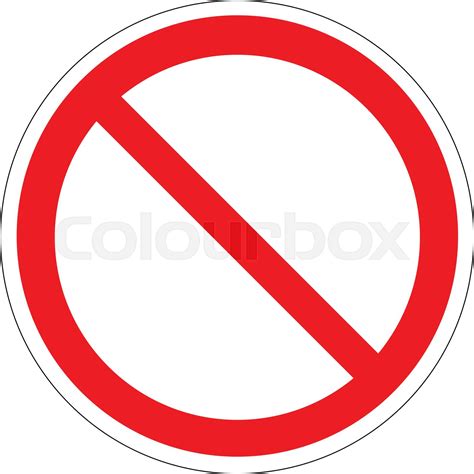 Prohibition Sign Template Stock Vector Colourbox