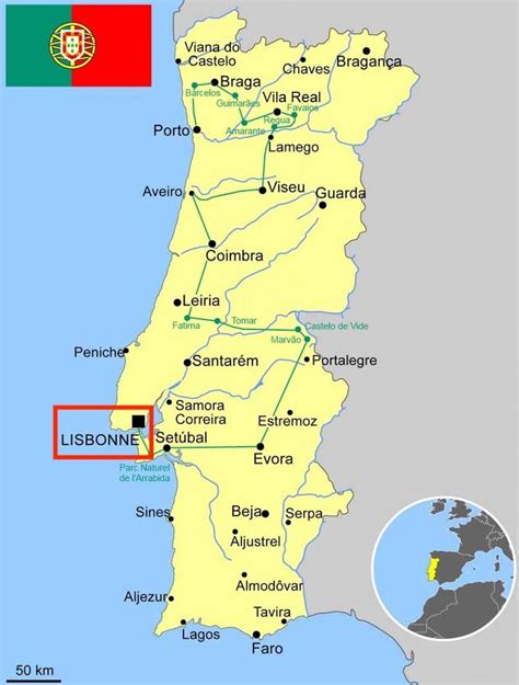 República portuguesa), a sovereign state in western europe. Portugal kaart van Lissabon - Lisboa portugal kaart (Portugal)