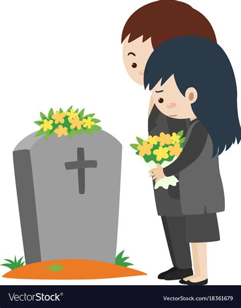 Funeral Scene With Man And Woman Royalty Free Vector Image Free Vector