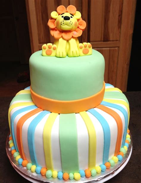 Food lion ice cream birthday cake. Lion 2 Tier Cake - Fondant Cakes in Lahore - Free Delivery