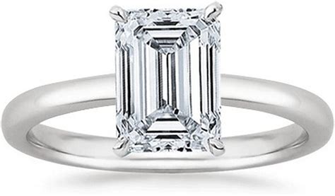 1 Carat Emerald Cut Solitaire Diamond Engagement Ring J Color Vs1