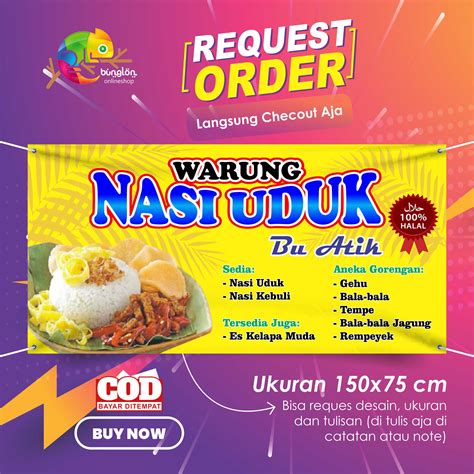 Spanduk Banner Warung Nasi Uduk Lazada Indonesia