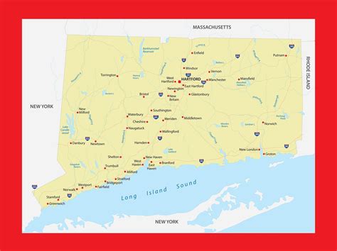 Connecticut Cities Map Cities Map Of Connecticut Whatsanswer