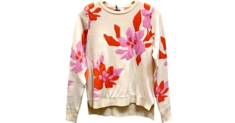 Thml Floral Print Knit Sweater In Red Lyst