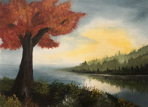 Fire Oak Hill Landscape Paintings Landscape Paintings Acrylic Painting