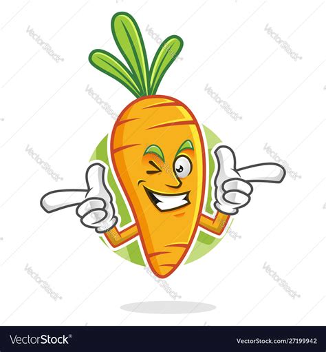 Funky Carrot Mascot Carrot Character Carrot Vector Image