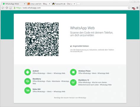 Whatsapp Web Unter Linux Chromium Oder Opera Funktionieren Auch