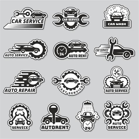 Premium Vector Car Service Logo Silhouettes Of Automobiles Garage