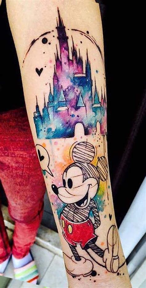 Disney Castle Watercolor Tattoo Viraltattoo