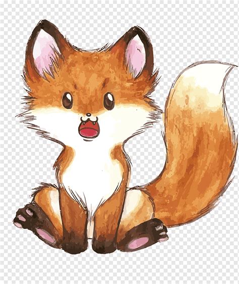 Desenho Raposa Pintura em aquarela raposa mamífero animais carnívoro png PNGWing