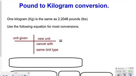 Pound To Kilogram Conversion Youtube
