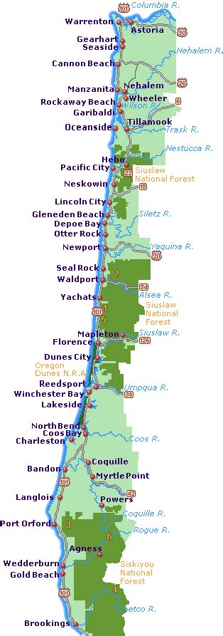 Map Of Southern Oregon Coast Verjaardag Vrouw 2020