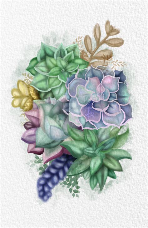Succulent Watercolor Painting By Astridxdraws On Deviantart