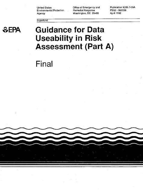 Pdf Guidance For Data Useability In Risk Assessment Part A 1